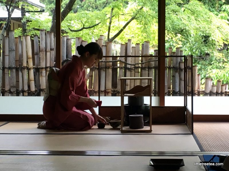 tea ceremony at wagashi factory